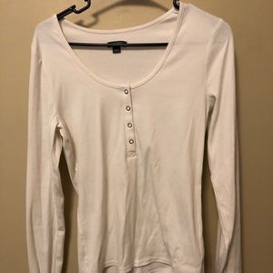 White button down Henley tee.